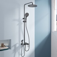 帝王洁具双色可选/精铜主体/简易置物平台/四出水/三功能/PVC软管/陶瓷阀芯花洒TC22027