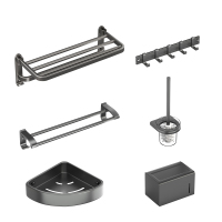唯感(Veil Kam)VK-512-5 枪灰高端系列太空铝卫生间浴巾架浴室挂件浴室卫浴五金套装