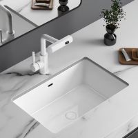 维纳斯长方平底盆陶瓷台下盆洗手盆嵌入式家用小户型卫生间洗脸盆方