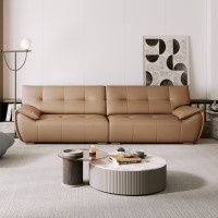 家有品致客厅现代简约皮艺极简猫抓皮大象耳朵沙发JM085SF23