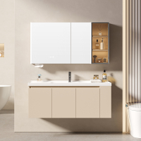 帝王洁具美妆镜和氛围灯玻璃镜柜柜双侧可选侧置物格设计WB834-3浴室柜