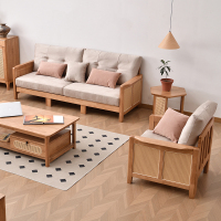 家有品致(JIAYOUPINZHI) JM013K35 [侘寂风]橡胶木实木沙发