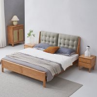 家有品致(JIAYOUPINZHI) [侘寂风]JM013A32橡胶木软靠实木床双人床