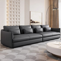 家有品致现代简约生态皮客厅家具小户型家用沙发 JM085SF14黑色