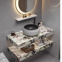 北欧轻奢台上艺术盆洗手台盆酒店民宿卫生间卫浴洗脸盆双层浴室柜