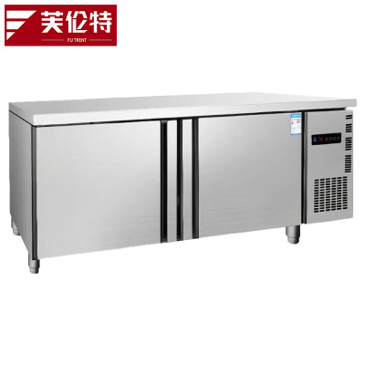 芙伦特厨房商用保鲜操作台冷藏冷冻双温工作台 厨房卧式操作台冰柜 厨房奶茶店设备双温工作台 FLT-GT-SWGZT-ZL