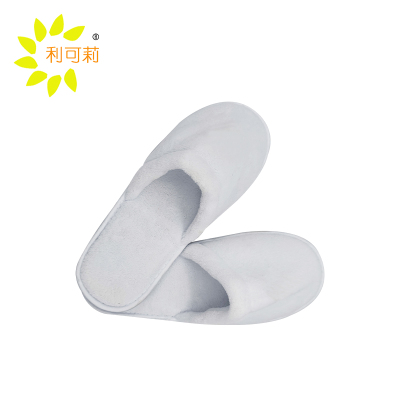 利可莉双面珊瑚绒加厚黑色皮底一次性拖鞋均码 29*11.5*1cm/双