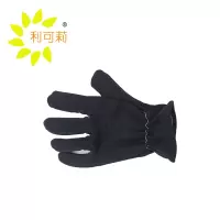 利可莉黑色涤棉加厚绒布手套23CM/双