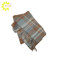 利可莉 防寒格子围巾 浅咖色 条