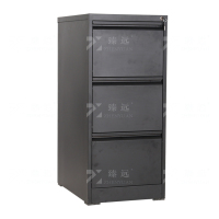 臻远 ZYJJ-800146 文件挂劳柜卡箱办公资料柜矮柜A4FC挂快捞柜立式抽屉柜 黑砂纹三抽鹅颈拉手