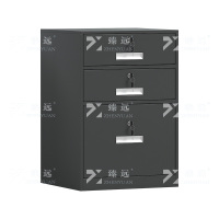 臻远ZY-CTGB-04 钢制活动柜床头柜铁皮储物柜矮柜 三抽黑色