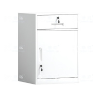 臻远ZY-CTGB-07 钢制活动柜床头柜铁皮储物柜矮柜 一抽白色