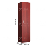 臻远ZY-MZYG-9 简约木质衣柜卧室单开门衣柜夹缝储物柜 柚木色A款单门