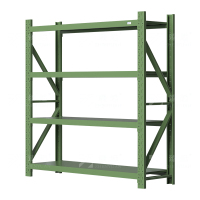 臻远ZYJJ-HJ-002仓储货架库房置物架中型货架军绿色主架1500*600*2000mm/200kg