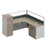 臻远 ZYGW-159 屏风工作卡位职员桌办公桌 L型单人位含衣柜床柜不含床