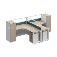 臻远 ZYGW-150屏风工作卡位职员桌办公桌 T型双人衣柜款