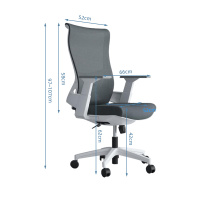 臻远 ZY-6614 办公椅转椅电脑椅职员椅会议椅子家用网面椅靠背椅白胶