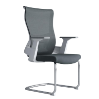 臻远 ZY-6617 办公椅弓形椅座椅职员椅会议椅子 家用网布电脑椅白胶