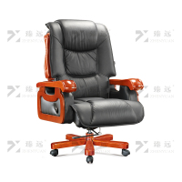 臻远 ZY-7552 办公大班椅老板椅办公皮椅可躺升降转椅电脑椅黑牛皮