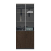 臻远 ZY-W-0804 文件柜木质储物柜资料柜老板桌大班台配套书柜玻璃二门