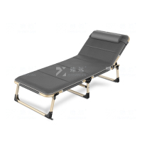 臻远ZY4073124 折叠午休床躺椅办公室单人午睡床行军床折叠椅陪护床 三脚56CM含透气垫