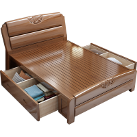 臻远 ZY-SMC-135 现代简约实木床双人床1.8米抽屉高箱