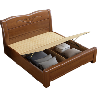 臻远 ZY-SMC-119 现代简约实木床双人床1.5米气压高箱