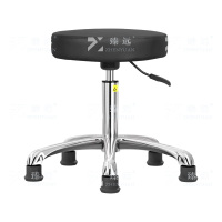 臻远 ZY-7966 实验室凳子旋转升降凳PU皮 42-56cm铝合金黑脚杯款