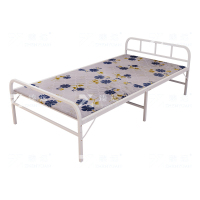 臻远 ZY4052501钢木床简易折叠床单人床两折折叠午休床铁架床 0.8米白色