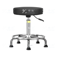 臻远 ZY-7959 实验室凳子旋转升降凳PU皮 43-56cm圈脚黑脚杯款