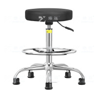 臻远 ZY-7965 实验室凳子旋转升降凳PU皮 60-82cm五爪黑脚杯款