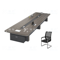 臻远 ZY4051015 简约现代会议桌洽谈桌板式会议桌3m会议桌10把椅子