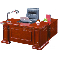 臻远ZY051102 油漆家具老板桌大班台办公桌主管经理桌含副柜 1.8米
