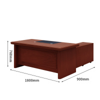 臻远 ZY-BGZ-8 油漆家具老板桌大班台办公桌主管经理桌含副柜 1.8米