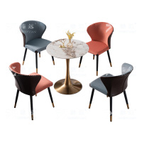 臻远ZY-VC112713 洽谈桌椅现代小圆桌 会客接待商务休闲谈判桌 1桌4椅