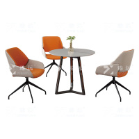 臻远ZY-VC112714 洽谈桌椅现代小圆桌会客接待商务休闲谈判桌1桌3椅