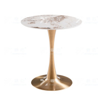 臻远ZY-VC112707 洽谈桌现代小圆桌 会客接待休闲桌 岩板台面