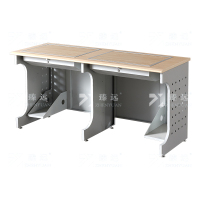 臻远ZY4012429 隐藏式翻转电脑桌培训桌办公桌 D款双人位