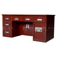 臻远BXZ-27 钢制保险桌可投币收银财务桌 1.6m木纹六斗电子锁