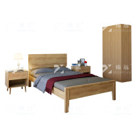 臻远 ZY5032417 实木床宿舍家具 1.2米床含2个床头柜和双门衣柜