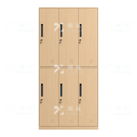 臻远ZY-GYGC-145 钢制拆装更衣柜窄边储物柜 浅木纹六门更衣柜