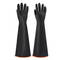路盈顺 黑色工业乳胶手套 长55cm 双