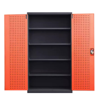 相威重型工具柜加厚物件工具储物柜工厂铁皮柜文件柜汽修厂零件收纳柜橘色五层带挂板