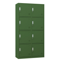 相威铁皮更衣柜宿舍储物柜钢制内务柜制式绿皮衣帽柜绿色8门更衣柜
