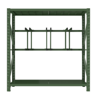 相威消防铁锹镐农具摆放架安保装备器材存放架锹镐架绿色货架中型-主架