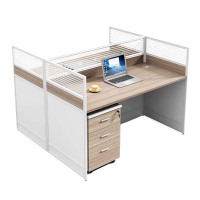 相威职员办公桌椅组合简约现代屏风卡座工位隔断式财务工位桌子 双人位+活动柜