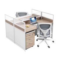 相威职员办公桌椅组合简约现代屏风卡座工位隔断式财务工位桌子 双人位+活动柜+椅