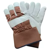 路吉通 半皮帆布工作手套(加绒款) 均码 双