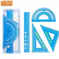 拓佰 路外宣传铝合金套尺三角尺直尺四件套文具套装激光刻字可定制宣传内容TB-W053/盒