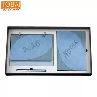 拓栢 皮质台历 笔记本 中性笔三件套 台历礼品套装DM-1T/套